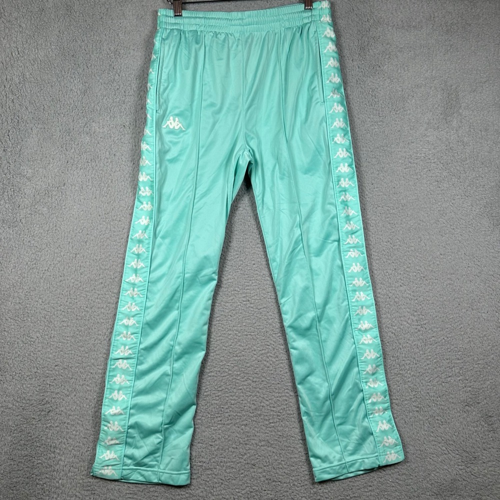 Kappa Mint Green Omini Logo Tape Track Pants Mens Med Joggers Streetwear Y2k